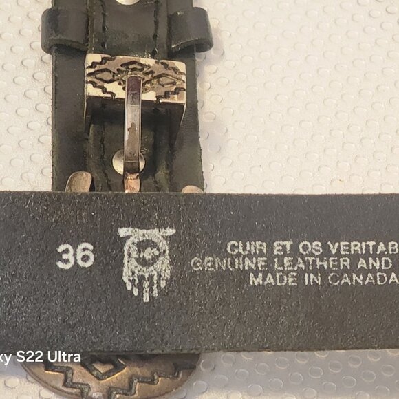 Western, Boho-Chic. Tribal American...Genuine Leather , Bones Belt S36 - Picture 4 of 6